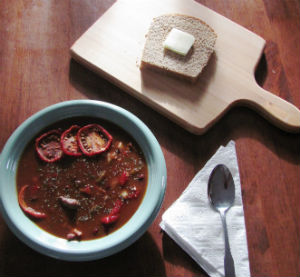 Venison Chili and homemade bread