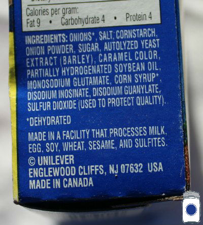 Lipton Onion Soup & Dip Mix Ingredients List