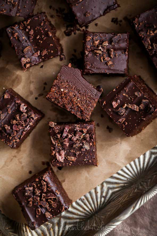 Raw Double Layer Chocolate Fudge with Cacao