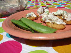 Sugar Snap Peas with Chicken Salad