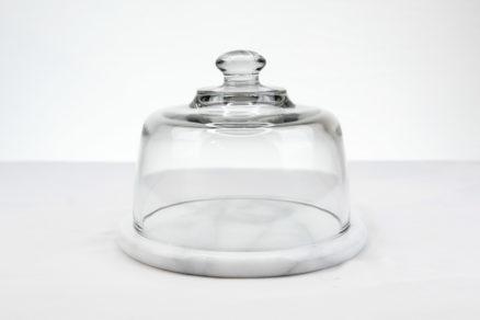 Glass Cheese Dome with Marble Base