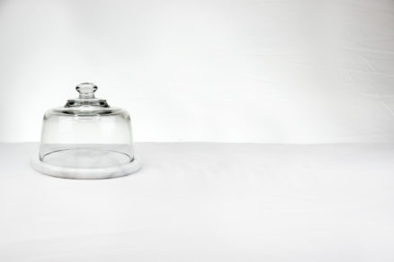 Glass Cheese Dome with Marble Base