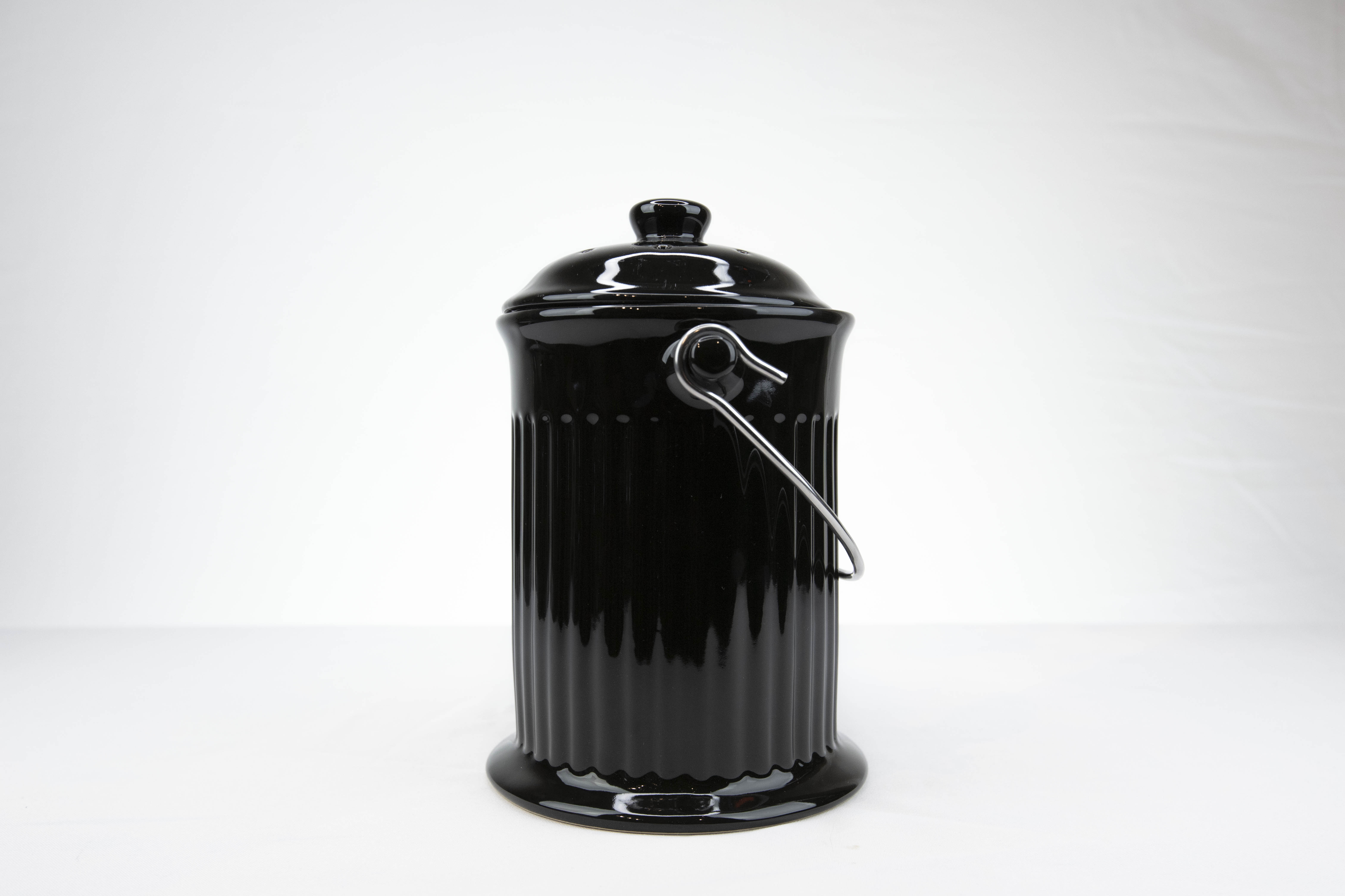 Norpro 1G Ceramic Compost Crock, Black 93EB