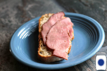 home sliced ham on sourdough