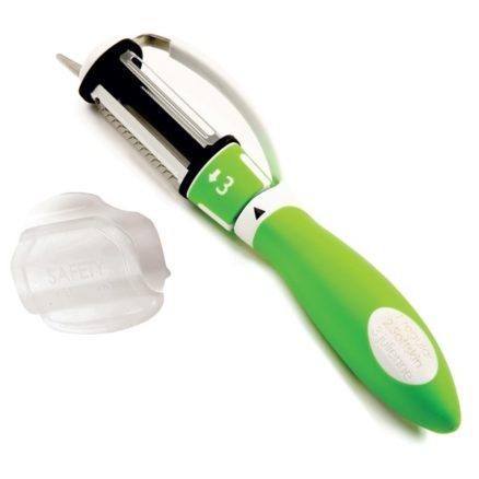 triple peeler with safety guard