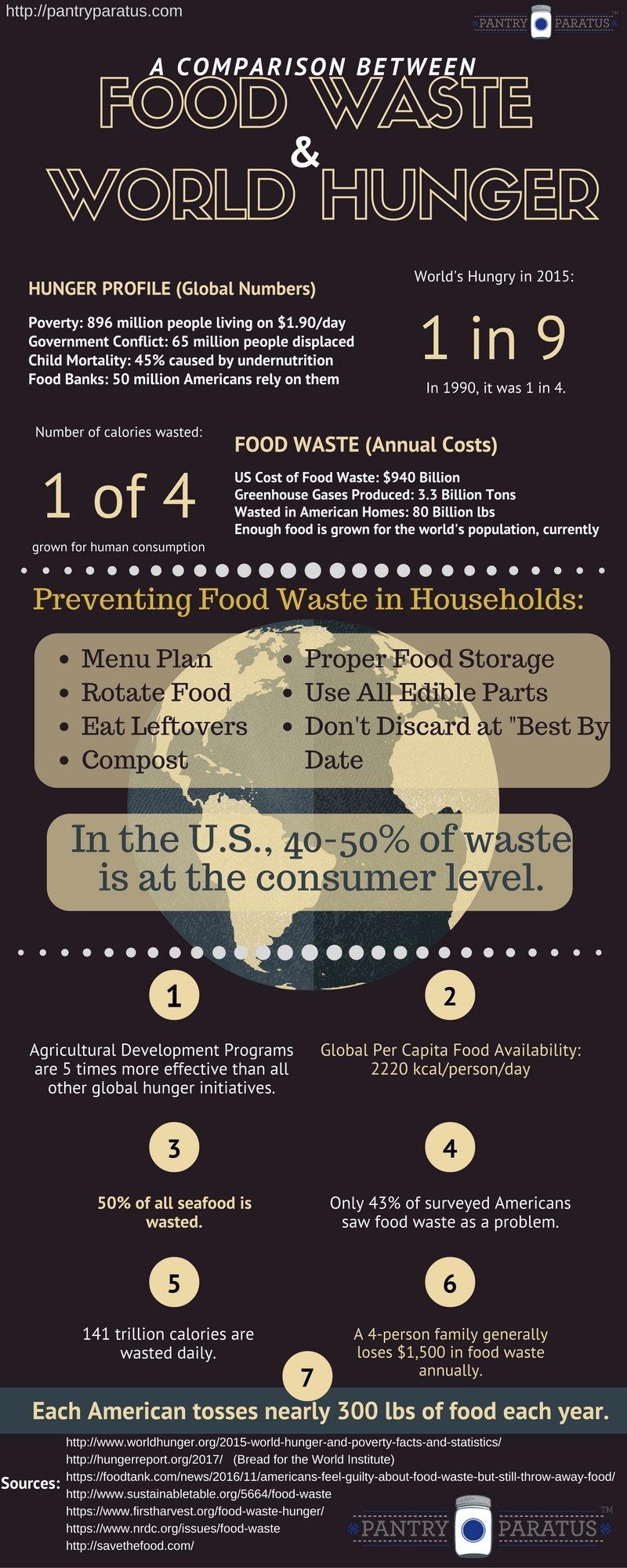 Comparison between food waste and world hunger infograph