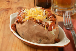 Baked potato with toppings